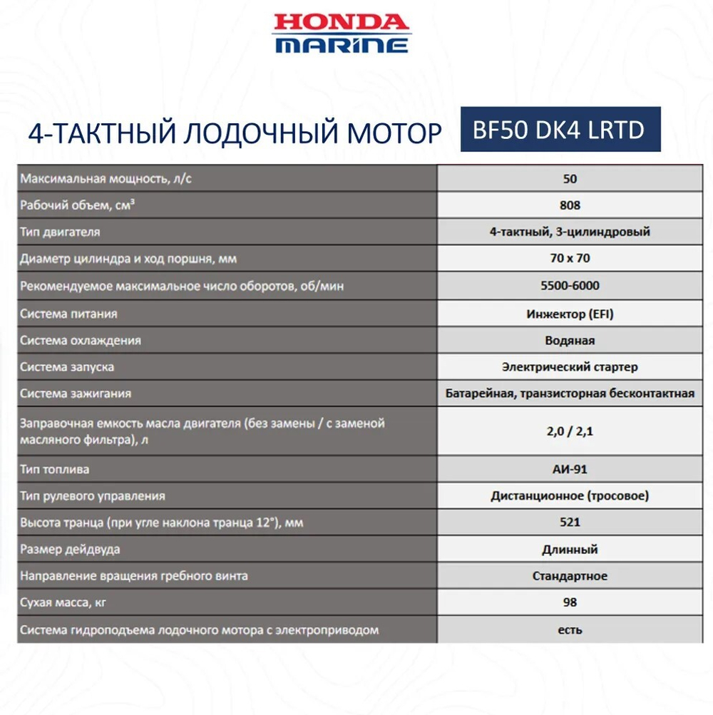 Лодочный мотор Honda BF50 LRTD