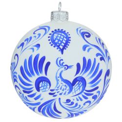 GAEM Украшение новогоднее Шар "Гжель Белая", D10см, L10 W10 H10 см, 3в.
