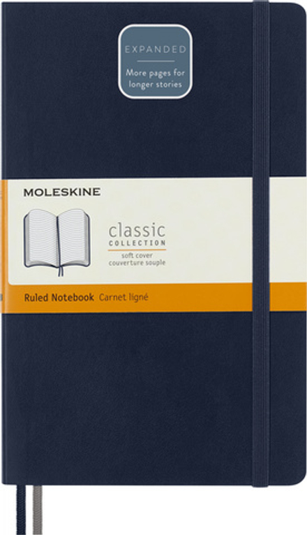 Блокнот Moleskine Classic Soft Expended (QP616EXPB20) Large 130х210мм 400стр. линейка мягкая обложка синий сапфир