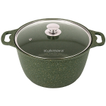 Кастрюля 6л со стеклянной крышкой, АП линия «Trendy style» ( malachite)