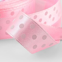Атласная лента в горошек 25 мм