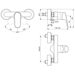 CERAFLEX Настенный смеситель для душа B1720AA