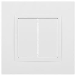 Выключатель ЭРА Elegance 14-1104-01М двойной, 10АХ-250В, белый матовый