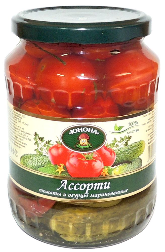 Ассорти (томаты и огурцы), Юнона, 700 гр