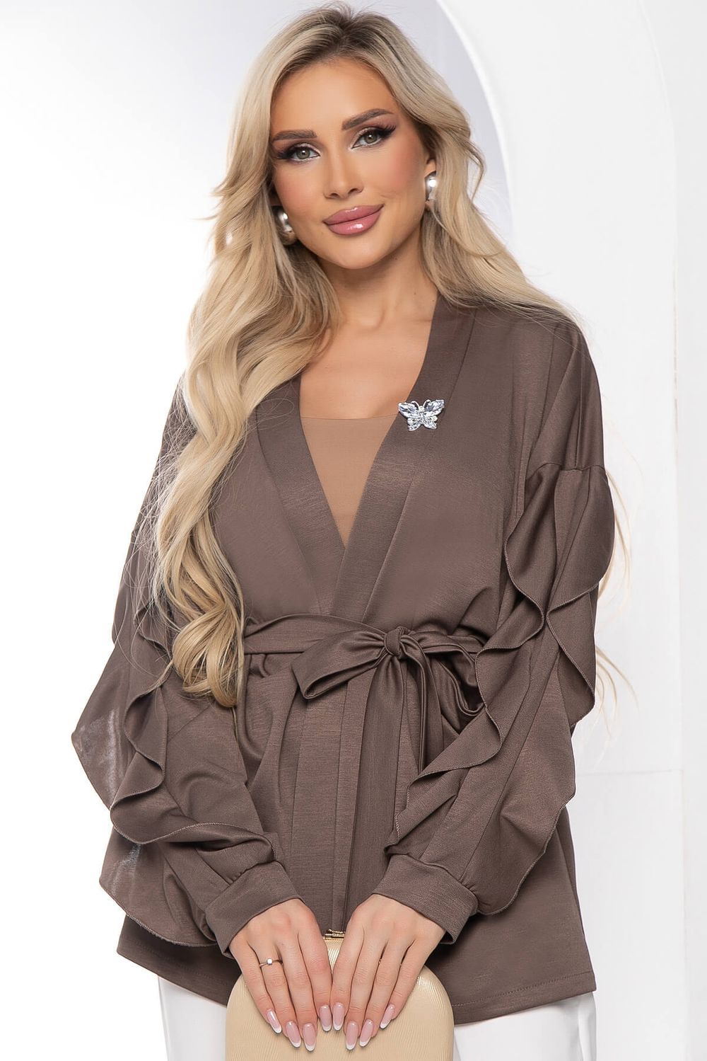 Жакет "Баттерфляй" (кофе) Б8438 LT Collection
