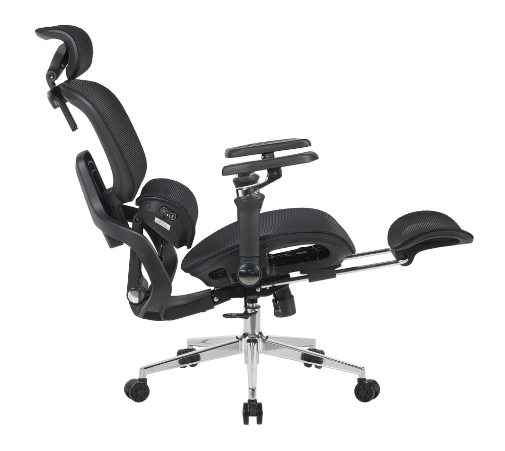 Кресло офисное TopChairs Prodigy с оттоманкой черный