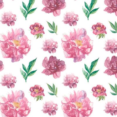 Бесшовный принт c акварельными пионов