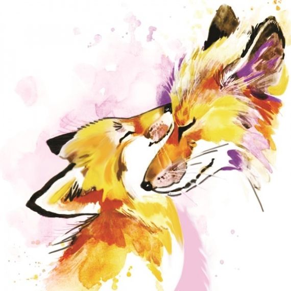 Лиса и лисенок- алмазная картина