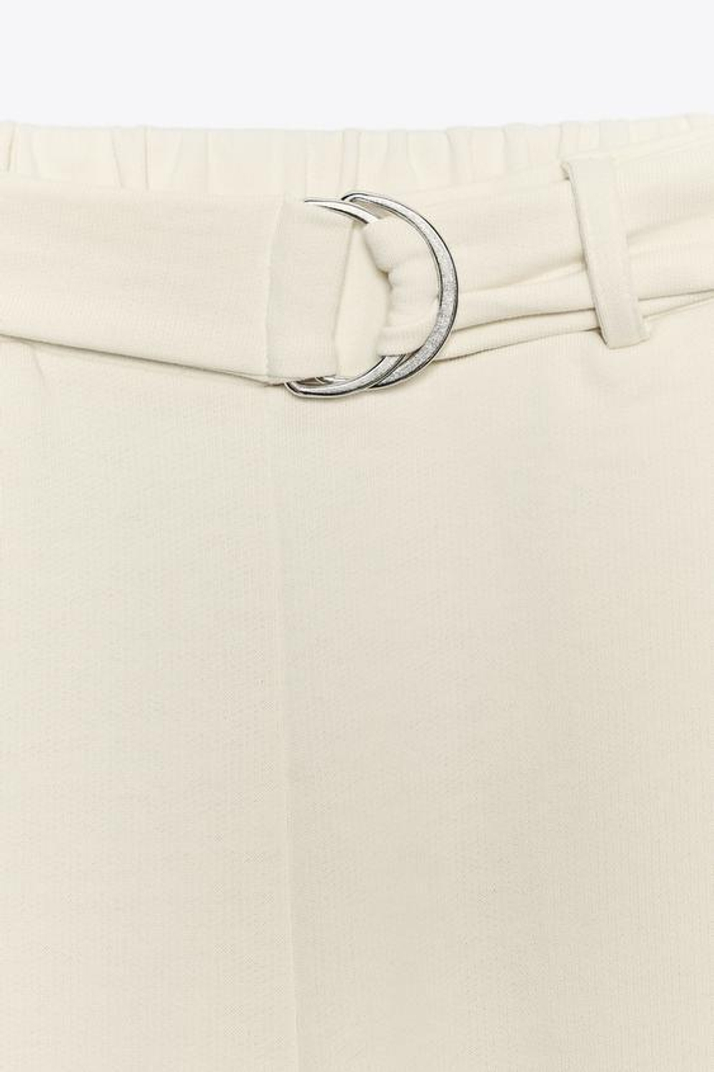 ZARA БРЮКИ В СТИЛЕ РУСТИК С РЕМНЕМ, ЭКРЮ