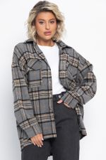 Пальто-рубашка Хармони (серо-бежевая) Б15041-5М LT Collection