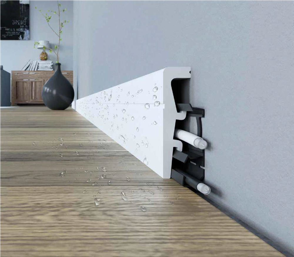 Плинтус дюрополимерный под покраску Arbiton Vega HDPS P1030 Белый 100х20х2400 мм