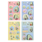 Закладки клейкие Basir бумажные, серия "Авокадо" 140 листов, размер 16,3*10,5 см, ассорти