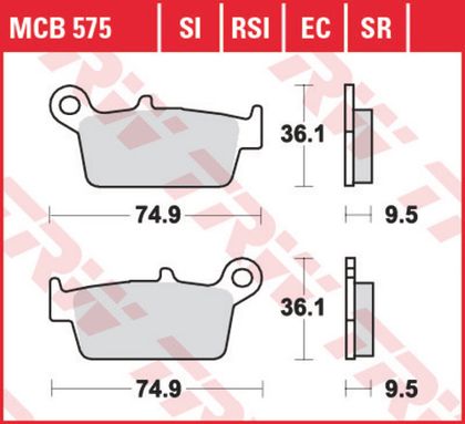 Колодки тормозные дисковые TRW MCB575