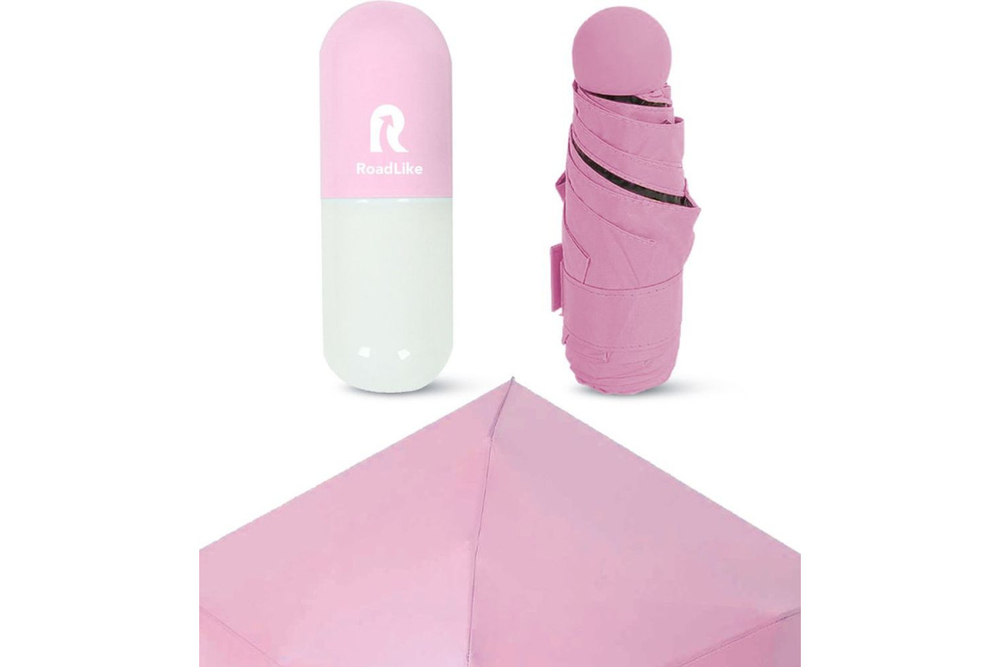 Зонт компактный в чехле RoadLike розовый