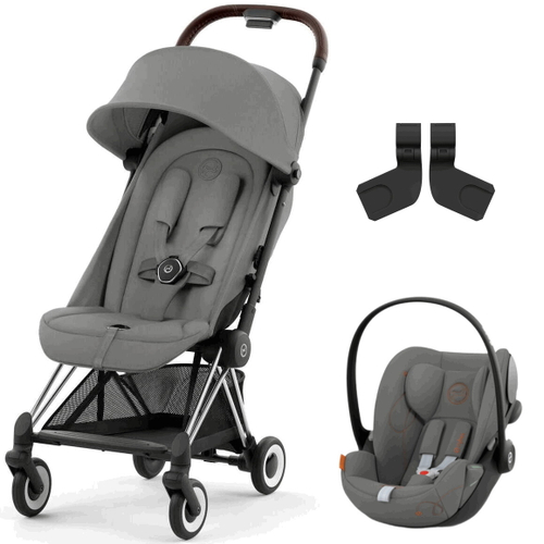 Коляска Cybex Coya Chrome Frame Cloud G i-Size Lava Grey 2 в 1 Mirage Grey с дождевиком