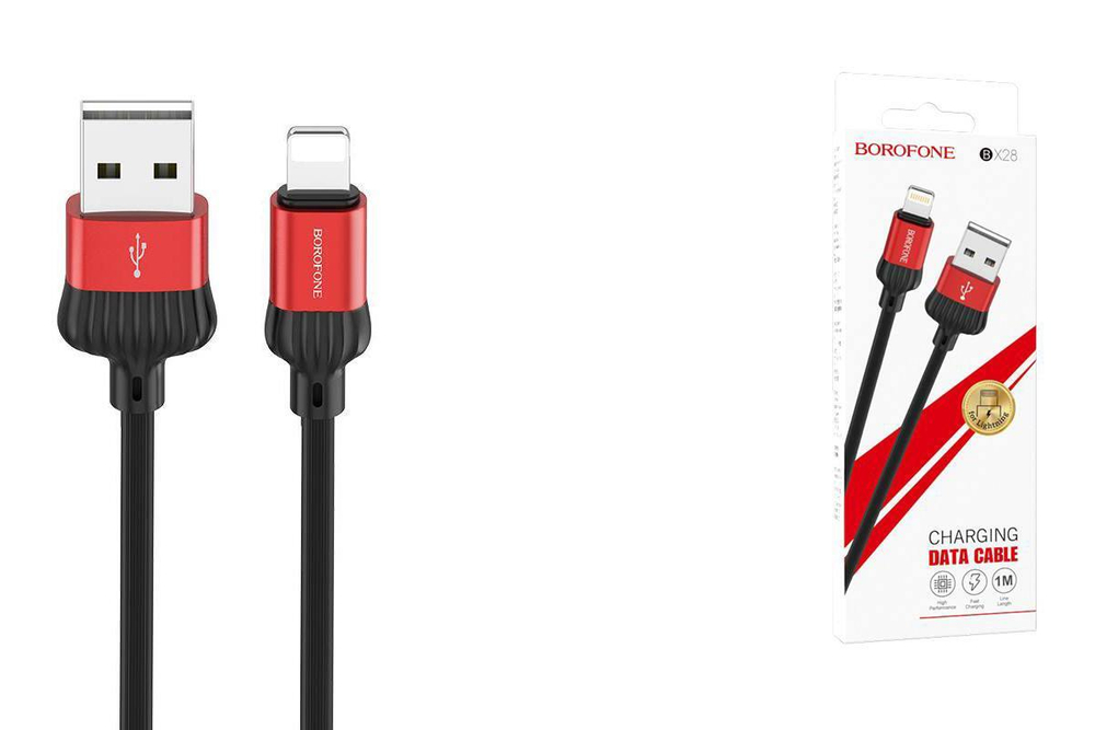 Кабель USB - Lightning BOROFONE BX28 (красный) 1м