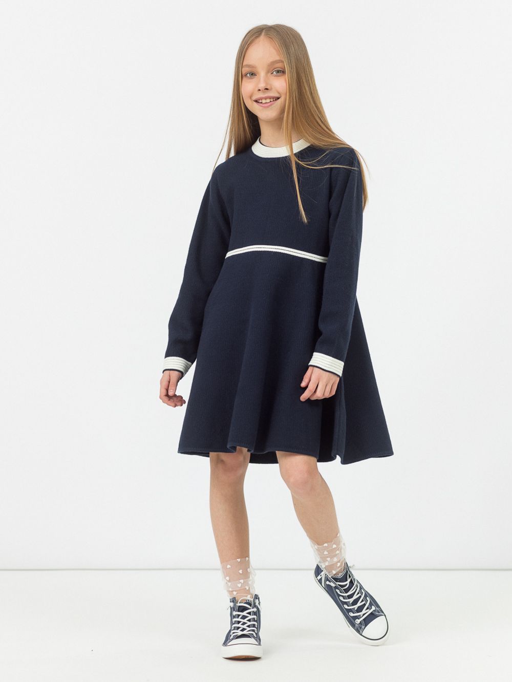 Платье для девочки в школу AT1017 синий