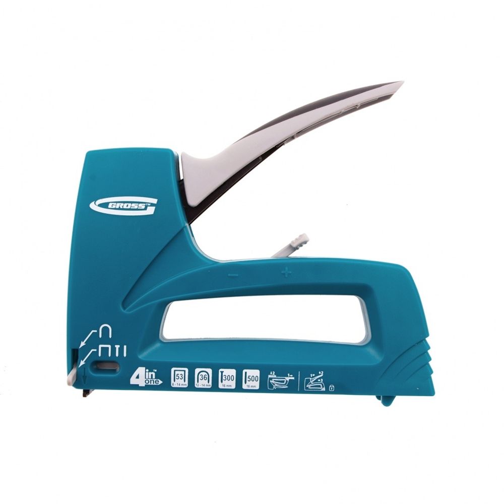 Степлер мебельный универс. (Universell 4) пласт, 4-функц, тип скобы 53, 36, 300, 500, 8-14мм// Gross 41005