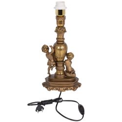 Настольная лампа Путти Бронза с абажуром Тюссо Конфети Рубивайн