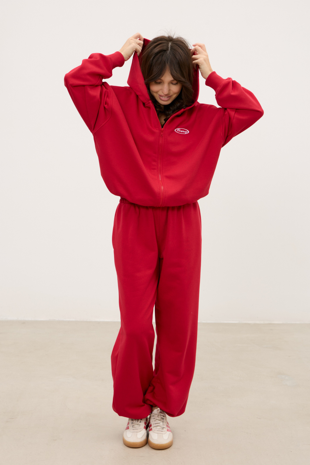 Худи на молнии 04, красное