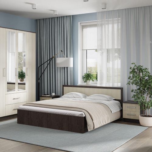 Фиеста кровать 1,6 м 1750*750*2032 венге/лоредо (без настила) НОВАЯ БТС