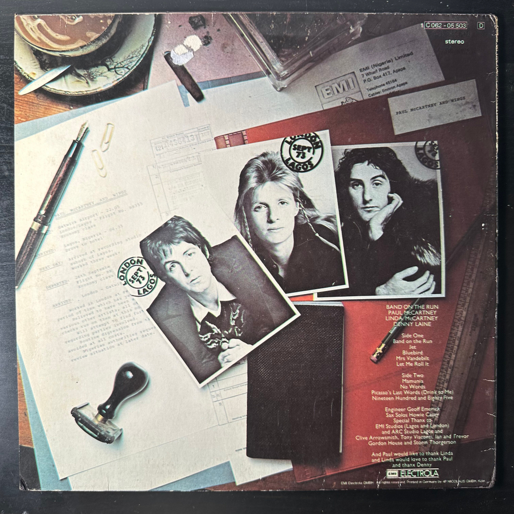 Paul McCartney & Wings ‎– Band On The Run (Германия 1973г.)