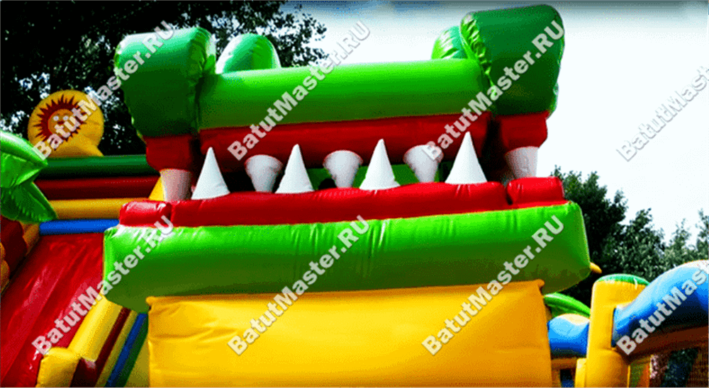 Надувной батут "Мульти-сафари крокодил"