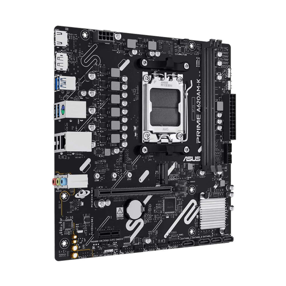 Материнская плата ASUS PRIME A620AM-K AMD A620A AM5 2xDDR5 4xSATA3 RAID M.2 HDMI DP mATX