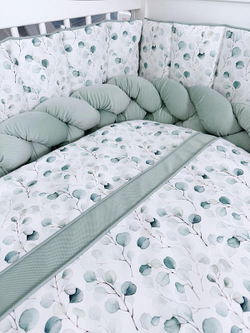 Комплект постельного белья Lepre New Eucaliptus 6 предметов 125х65 см белый/бирюзовый/зеленый