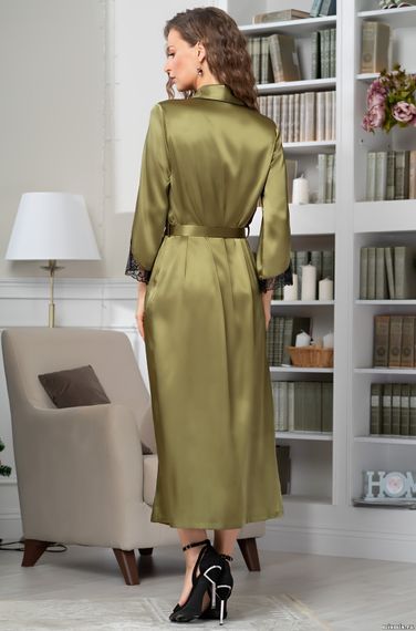 Шелковый длинный халат на пуговицах MIA-Amore OLIVIA ОЛИВИЯ 3649