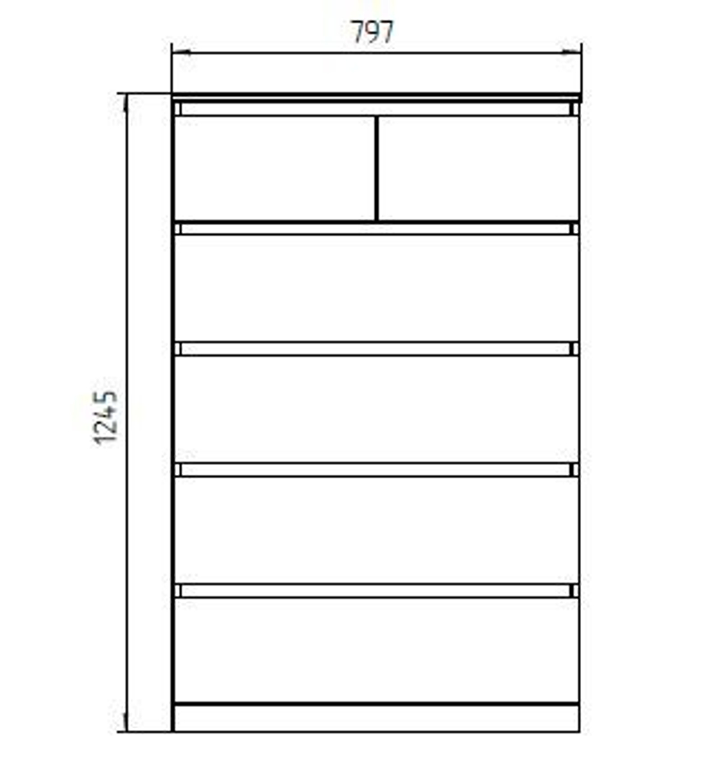 РЕКЛАМАЦИЯ (фурнитура) Комод белый Марм 80х48х125 с 6 глубокими ящиками для вещей, высокий комод без ручек