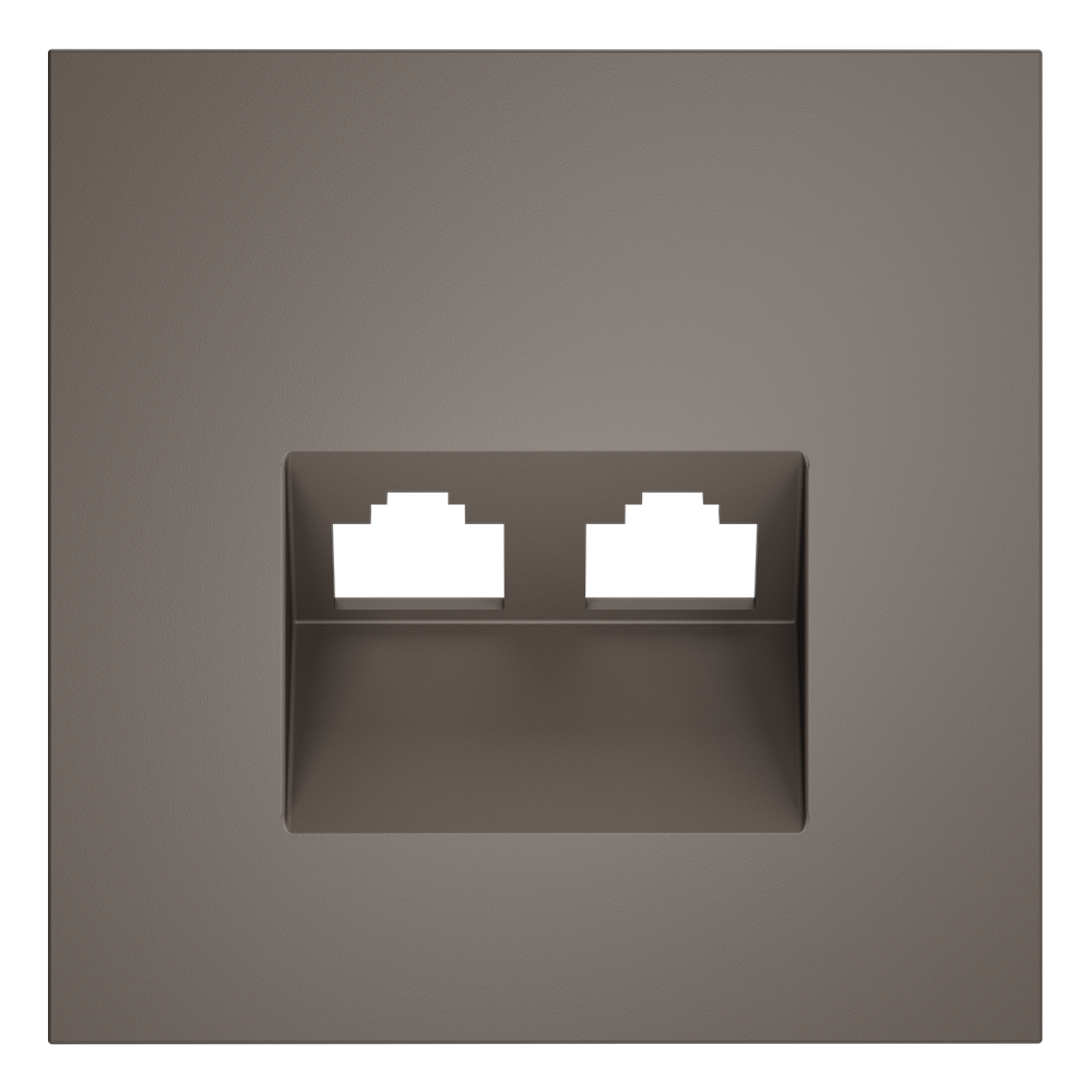 Накладка для розетки компьютерной двойной RJ45+RJ45 кат.6, S70 (капучино)