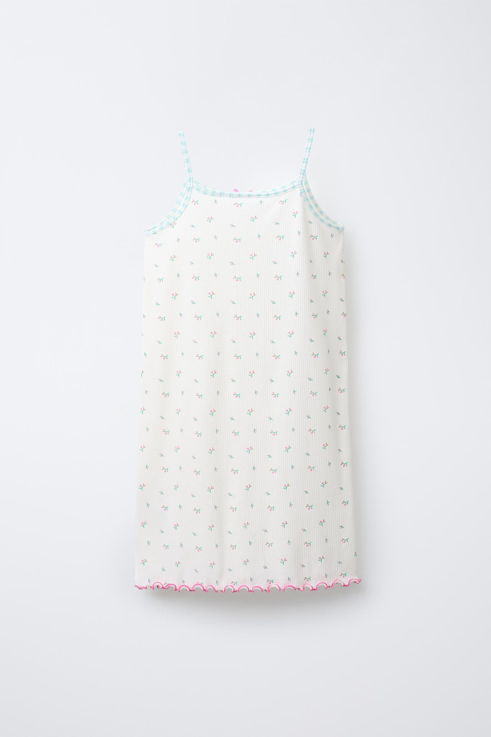 ZARA НОЧНАЯ РУБАШКА С ЦВЕТОЧНЫМ ПРИНТОМ, ЭКРЮ