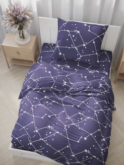 Простынь на резинке Полисатин Мечта "Галактика" 120x200 см