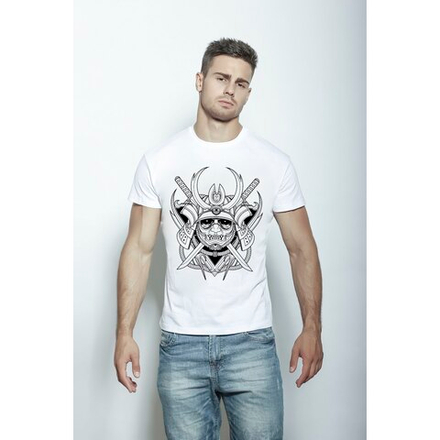 Мужская футболка белая с принтом "ронин" Emilio Barbone 020012m-EB