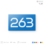 Номер на дверь 263, табличка на дверь для офиса, квартиры, кабинета, аудитории, склада, голубая 120х70 мм, Айдентика Технолоджи