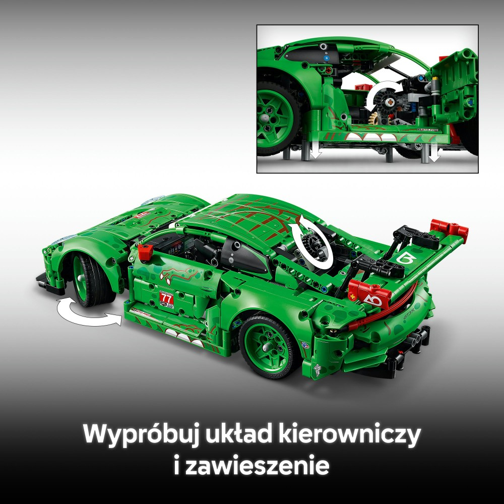 Конструктор LEGO Technic Porsche 1729 42224 911 GT3 R REXY AO Racing — фото 11