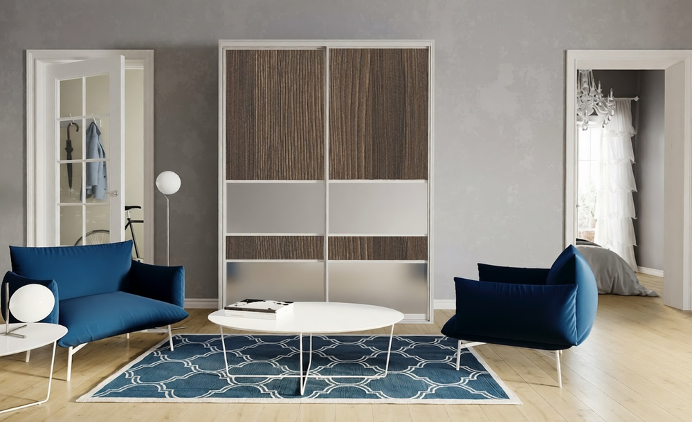 Дверь-купе ARISTO С, ЛДСП EGGER, профиль сатин молочный