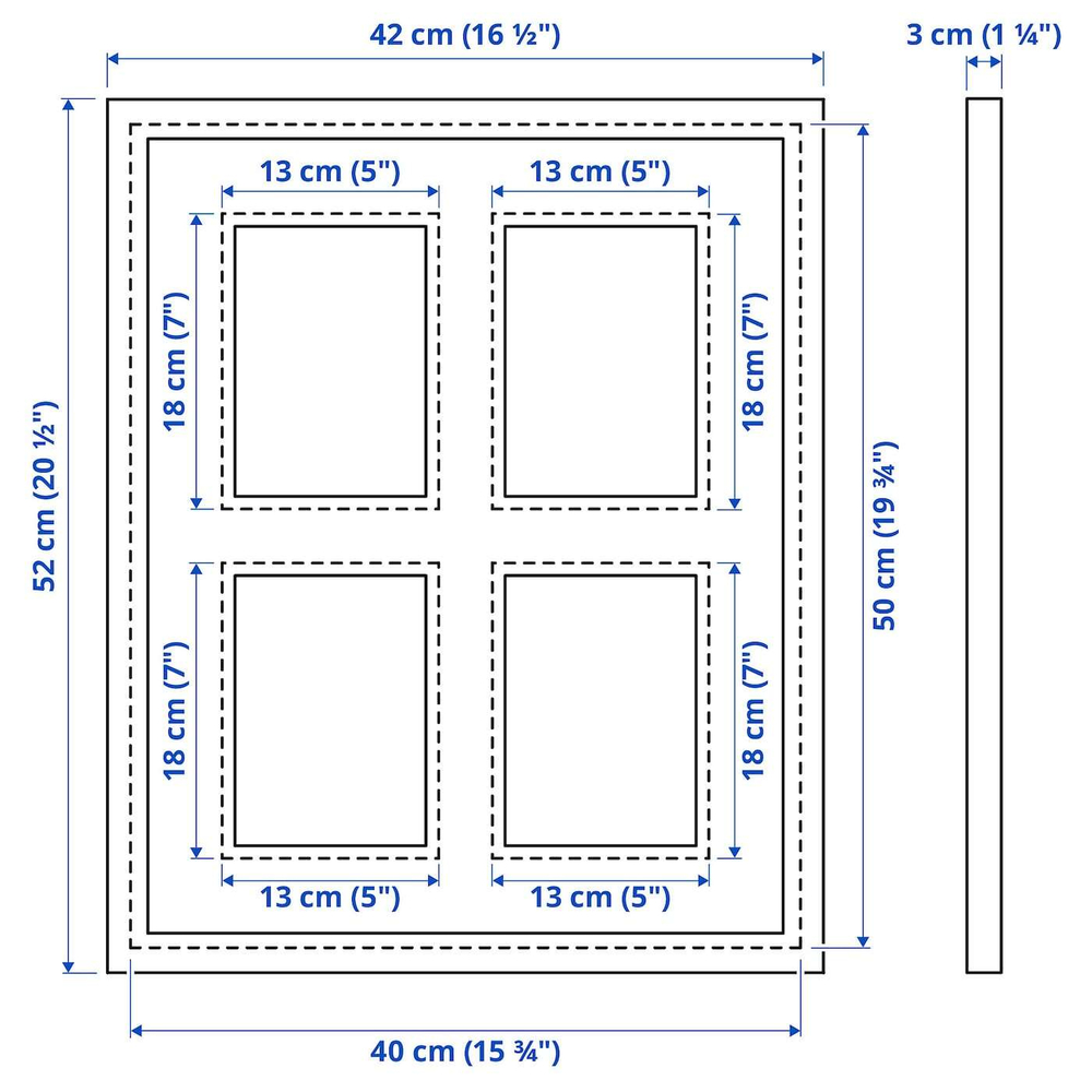 IKEA RÖDALM  (ИКЕА РÖДАЛМ)  -  Фоторамка для 4 фотографий, белая, 40x50 см