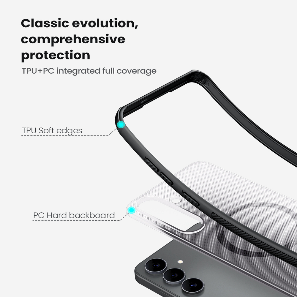 Чехол c MagSafe для Samsung Galaxy S25 FE, серия Super Frosted Shield Pro Magnetic (Clear version) прозрачный тонированный от Nillkin