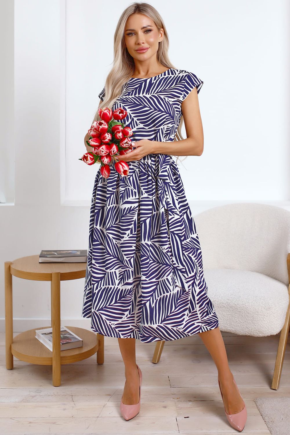 Платье Ольга (темно-синее/белое) П15885-45М LT Collection