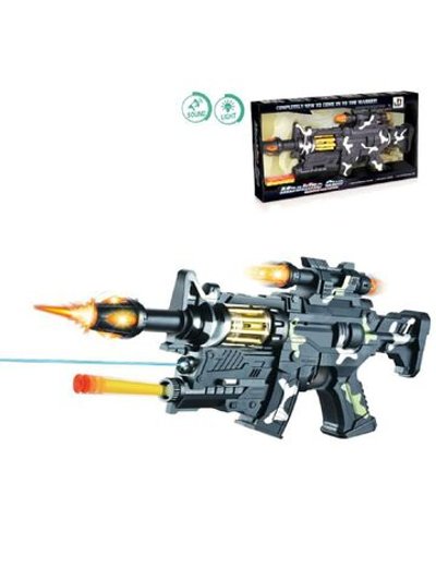 Автомат с лазерным прицелом свет/звук/мягкие пули в коробке (200346852)