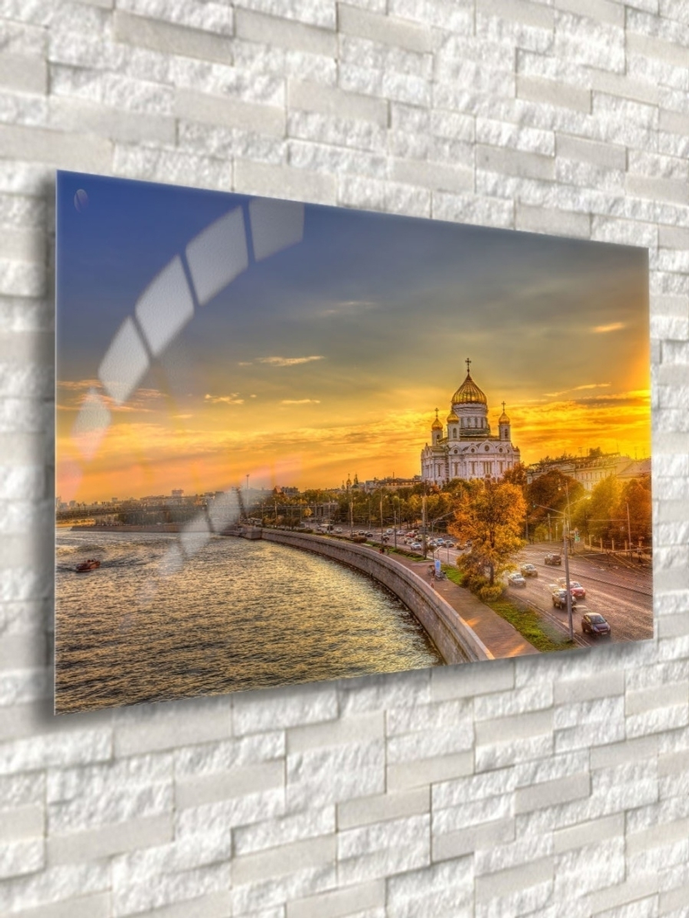 Фото картина на стекле / на стену / в подарок "Москва" 28х40 см. Декор для дома, подарок