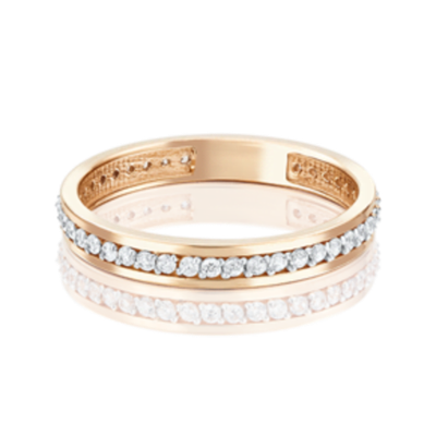 Обручальное кольцо из красного золота c фианитами 01-2780-00-401-1110-24