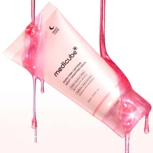 Medicube PDRN Pink Caffeine Night Wrapping Mask ночная маска-плёнка с ПДРН и кофеином