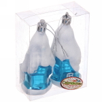 Елочные игрушки «Загадочный домик» 9 см (набор 2 шт), Синий