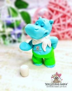 Силиконовая форма Бегемотик со стаканом