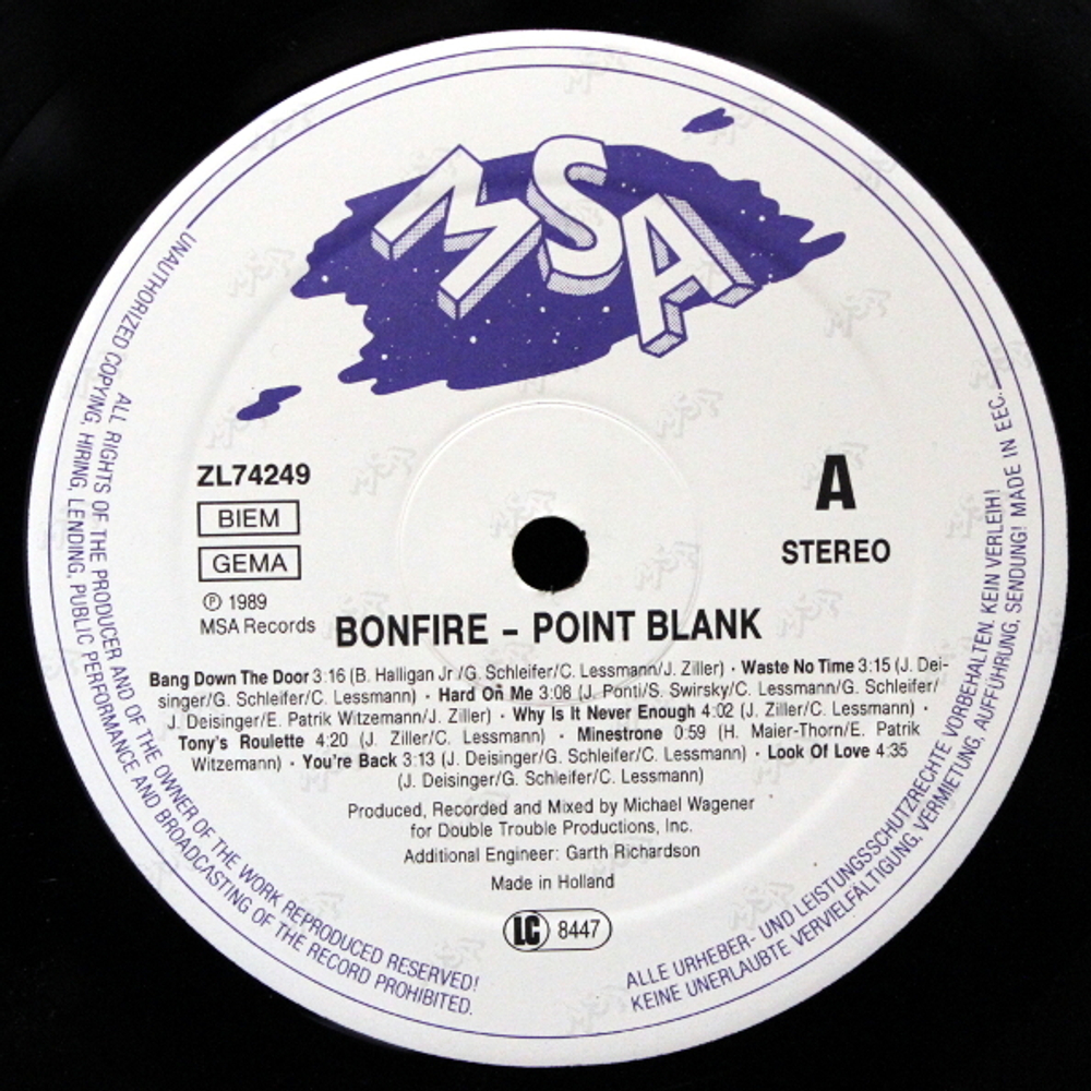 Bonfire / Point Blank (LP)