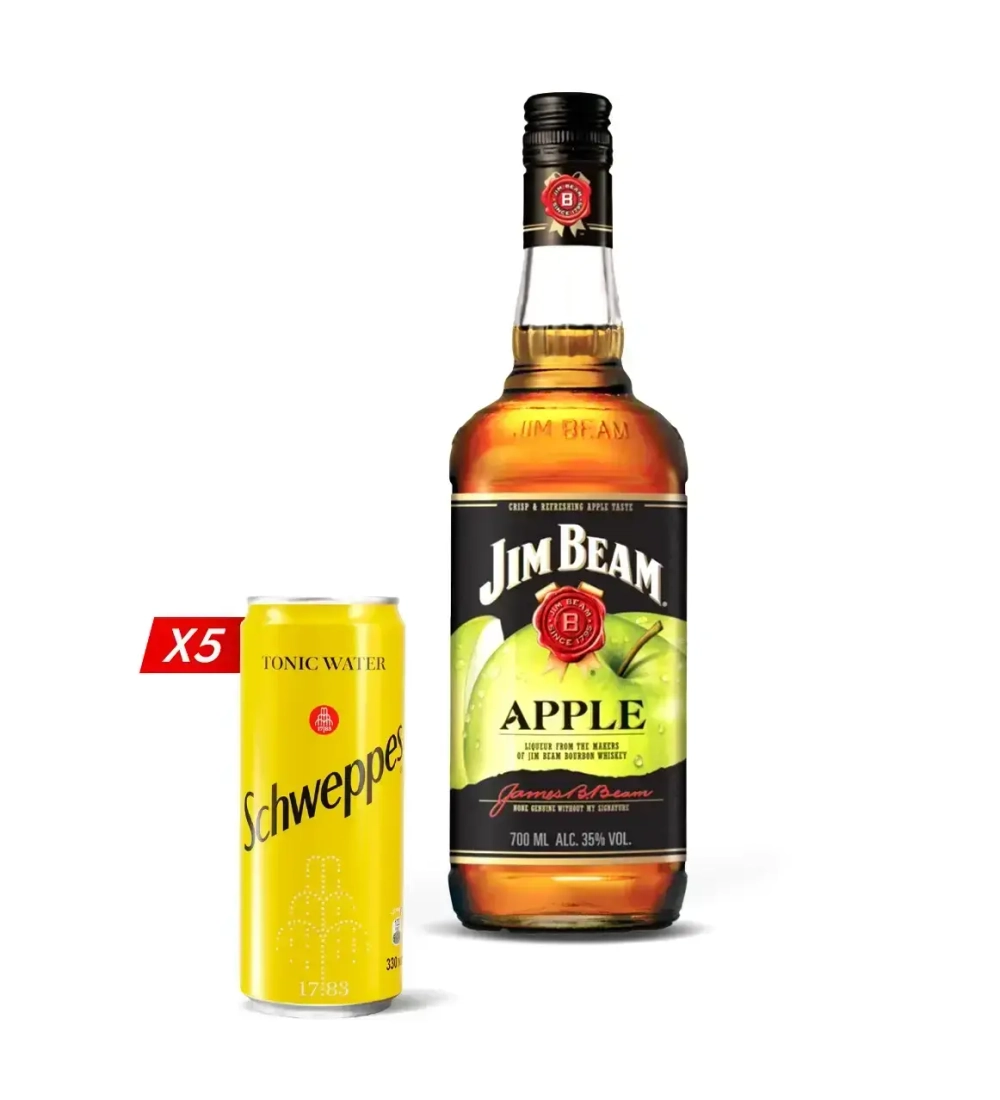 Jim Beam Apple 0,7 л. + Schweppes 5 шт.