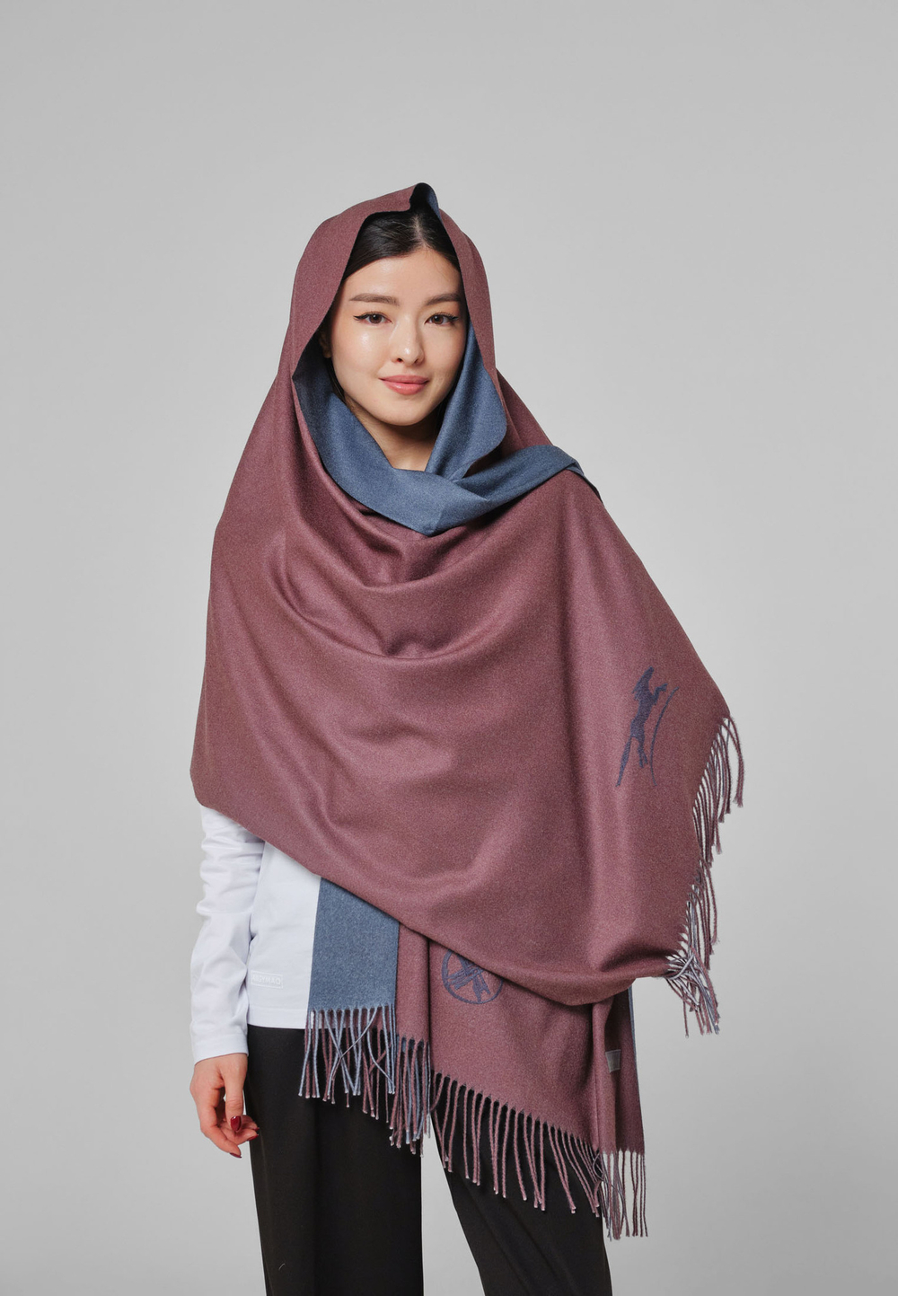 Шарф кашемир двухсторонний ARGYMAQ BLUE RED